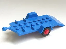 Vehicle, Trailer Base 4 x 8 Bed with Red Wheels and Tires