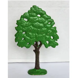 Plant, Tree Flat Oak painted with solid base / Green