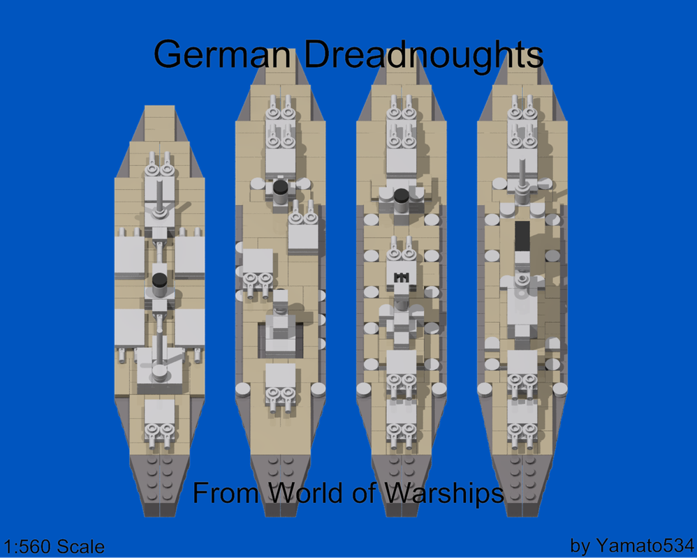 Lego 1:560 Scale German Dreadnoughts(WOWS)
