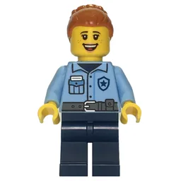 Police Officer, Bright Light Blue Torso, Dark Blue Legs, Dark Orange Hair