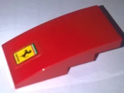 Slope, Curved 4 x 2 with Ferrari Logo Pattern (Sticker) - Set 10248
