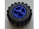 Wheel Center Wide with Stub Axles (Tricycle) with Black Tire 21mm D. x 12mm - Offset Tread Small Wide (30190 / 6015) / Blue