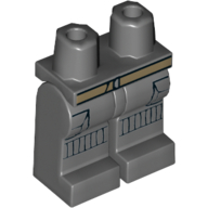 Lego Hips and Dark Bluish Gray Legs with Dark Tan Belt, Pockets and Striped Knee Pads Print / Dark Bluish Gray