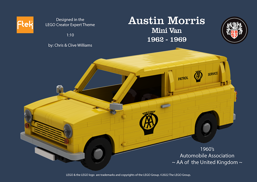 Lego Austin Morris Mini Van - 1960's Automobile Association Patrol Service