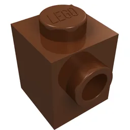 Brick Special 1 x 1 with Stud on 1 Side / Reddish Brown