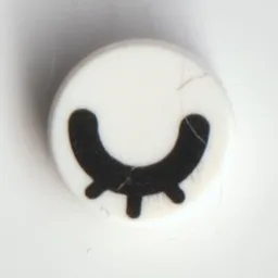 Tile Round 1 x 1 with Black Closed Eye / Eyelash Print / White