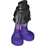 Lego Minidoll Hips and Layered Skirt with Lavender Legs, Dark Purple Boots print / Black
