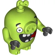 Animal, Pig, Piggy 1 with Tongue Out Print - Lime Arms - Black Hands / Lime