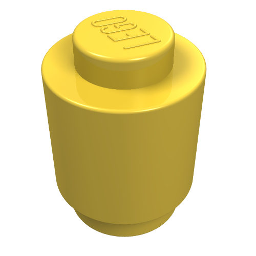 Lego Brick Round 1 x 1 Solid Stud / Yellow