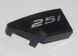Wedge 2 x 1 x 2/3 Left with Silver '251' Pattern (Sticker) - Set 76900