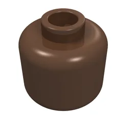 Minifig Head [Plain] [Blocked Open Stud] / Brown