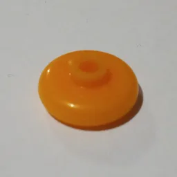 Pen Bead, Round Short, Curved Edge / Orange