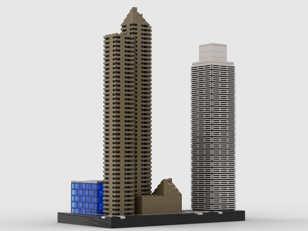 Lego 1000 Lakeshore Plaza and One Mag Mile at 1/650th Scale