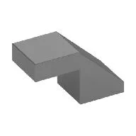 Brick Sloped 45° 2 x 1 with 2/3 Inverted Cutout and no stud / Metallic Silver