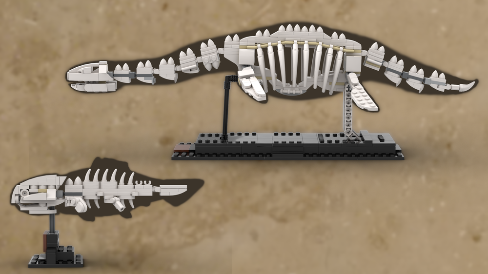 Lego Alternative Fossils of a Plesiosaurus and an armoured Fish for the set: 21320 Dinosaur Fossils