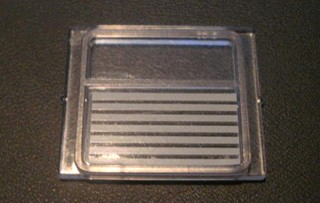 Lego Glass for Train Window 1 x 4 x 3 with 7 Light Gray Stripes Pattern (Sticker) - Sets 4547 / 10002