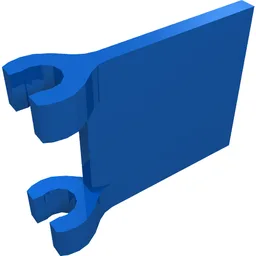 Flag 2 x 2 Square, Flat Clip Edge [Thick Clips] / Blue