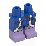 Lego Hips with Blue Legs and Lavender Boots Pattern with Pilot Suit, White Straps, Hose print / Blue