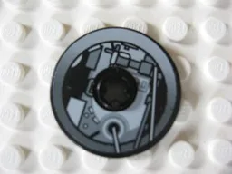 Technic, Disk 3 x 3 with Machinery Pattern 4 (Sticker) - Set 4504