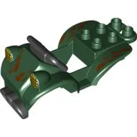 Duplo Quad Bike Top 4 x 8 x 2 with Black Handlebars and Mud Spots Print / Dark Green