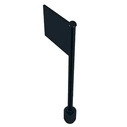 Flag on Flagpole, Straight / Black
