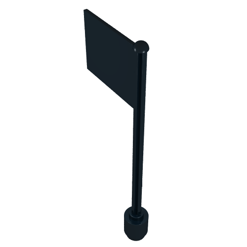 Lego Flag on Flagpole, Straight / Black