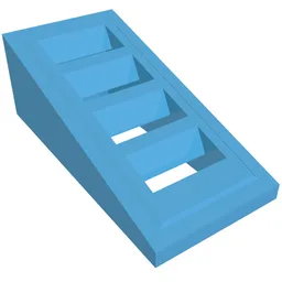Brick Sloped 18° 2 x 1 x 2/3 with 4 Slots / Grate / Dark Azure