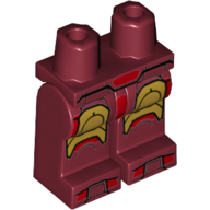 Lego Hips and Dark Red Legs with Gold Knee Pads, Red Toe Straps print (Iron Man) / Dark Red