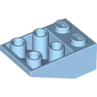 Brick Sloped Inverted 33° 3 x 2, No Connections between Studs, Ovoid Bottom Pin / Pastel Blue