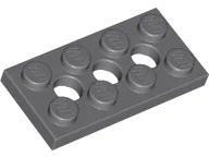 Technic Plate 2 x 4 [3 Holes] / Dark Bluish Gray