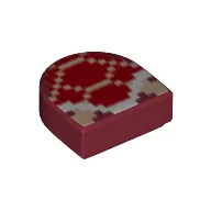 Tile Round 1 x 1 Half Circle with Pixelated Koopa Troopa Print