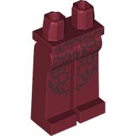 Lego Hips and Dark Red Long Legs with Black Webbing/Cracks print / Dark Red