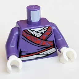 Torso Robe, Red Trim, Dark Purple Arms, White Hands / Dark Purple