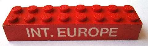 Lego Brick 2 x 8 with 'INT. EUROPE' Pattern (Sticker) - Set 727