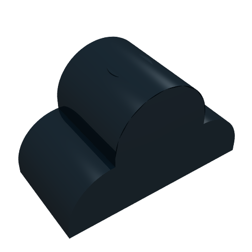 Lego Brick Curved 2 x 4 x 2 Triple, No Studs / Black