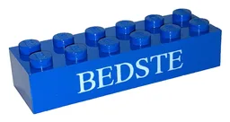 Brick 2 x 6 with White 'BEDSTE' Pattern