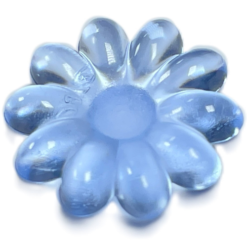 Lego Clikits Icon, Flower 2 x 2 Large, 10 Petals with Pin [Polished] / Trans-Light Royal Blue