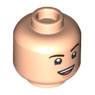 Lego Minifig Head V, Dark Brown Eyebrows, Open Mouth Talking/Wink print / Light Nougat