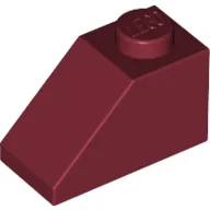 Brick Sloped 45° 2 x 1 with Bottom Pin / Dark Red