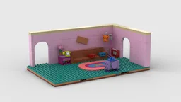 The Simpsons TV Room and Couch