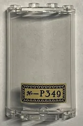 Cylinder Half 2 x 4 x 5 with 1 x 2 Cutout with Black 'No-P349' Pattern (Sticker) - Set 76391