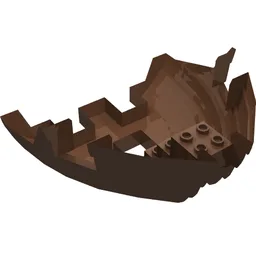 Boat Hull Section, Small Bow 12 x 12 x 5 1/3 / Brown
