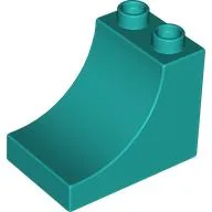 Duplo Brick 2 x 3 x 2 with Curve / Dark Turquoise