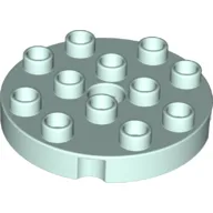 Duplo Plate Round 4 x 4 / Light Aqua
