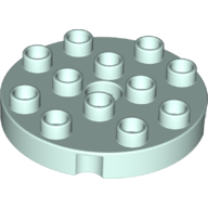 Lego Duplo Plate Round 4 x 4 / Light Aqua