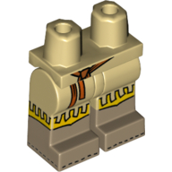 Lego Hips with Tan Legs and Dark Tan Boots Pattern with Tan Fringe Skirt, Tied Belt Print / Tan