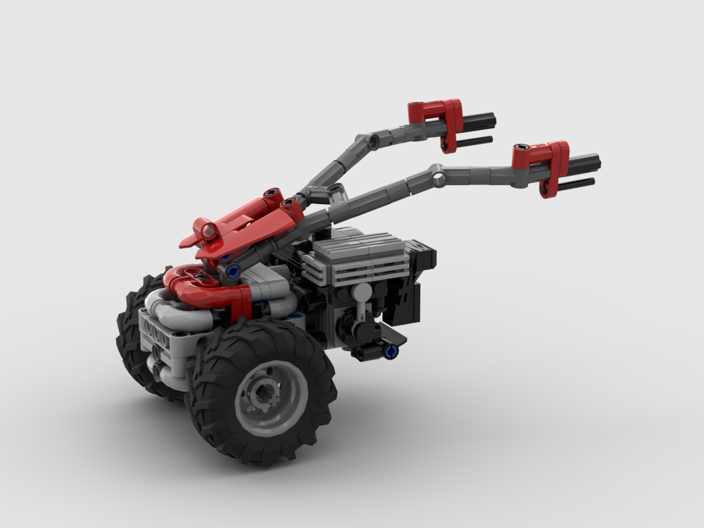 Lego Single-Axle Tractor with Detailed One-Cylinder Engine