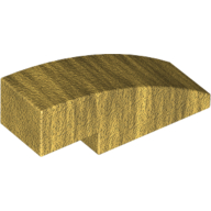 Lego Brick Curved 3 x 1 No Studs / Pearl Gold