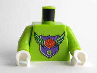Lego Torso MBA Level 1 Logo Pattern / Lime Arms / White Hands