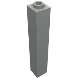 Brick 1 x 1 x 5 with Blocked Open or Hollow Stud / Light Gray